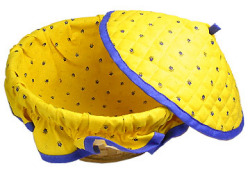 Provencal basket with lid (calissons. yellow x blue) - Click Image to Close